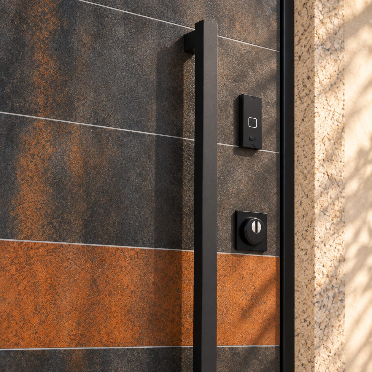 Aerre door detail with a smart reader
